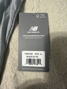 New Balance Gray Logo Tag - NBLEND SS TEE